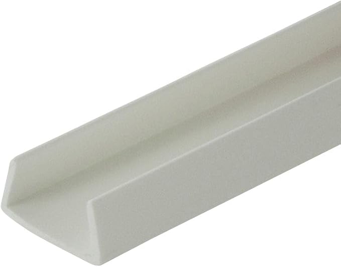 Outwater Plastics White 5/8'' Styrene Plastic U-Channel/C-Channel 46 Inch Lengths (Pack of 3)