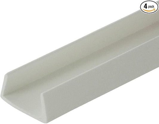 Outwater Plastics White 5/8'' Styrene Plastic U-Channel/C-Channel 36 Inch Lengths (Pack of 4)