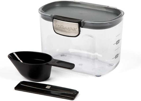 ProKeeper+ by Progressive International Clear Plastic Airtight Food Baker's Kitchen Storage Organization Container Canister Set with Magnetic Accessories (Specialty Flour 1.5-Quart)