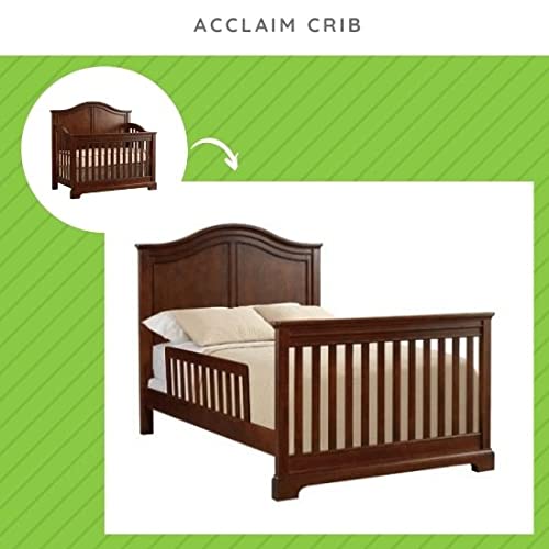 Full-Size Conversion Kit Bed Rails for Young America Convertible Cribs - Solid Wood Rail - Toddler and Adult Bed Rail for Full-Size Beds - Essential Nursery & Baby Furniture (Merlot)