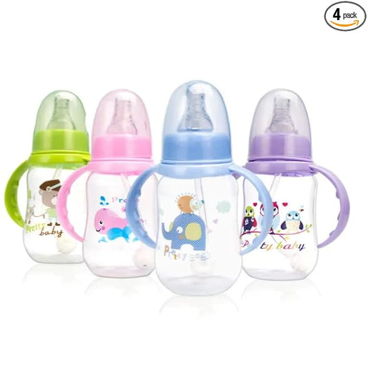 Pretty Baby 5oz (145ml) 4-Pack Anti-Colic Baby Bottles for Newborns, BPA-Free, Breastfeeding Transition, Vented for Gas & Colic Relief Ideal for Baby Registry