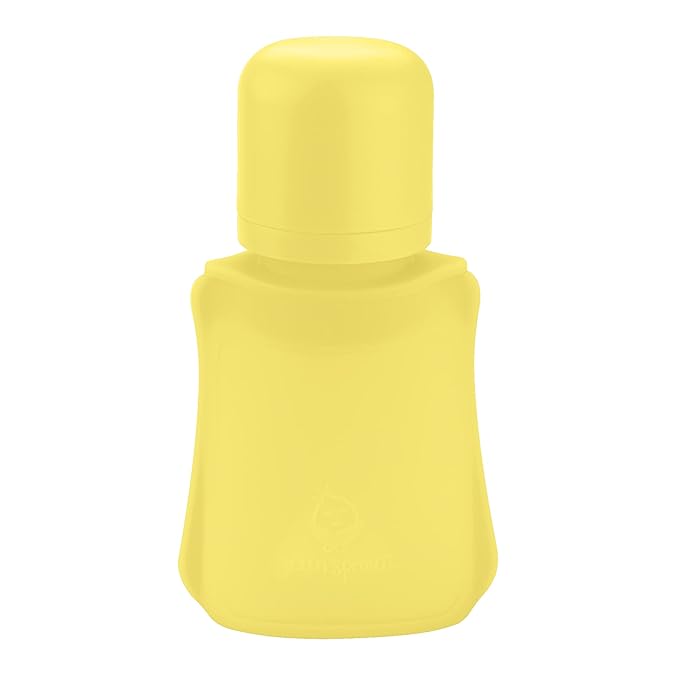 green sprouts Sprout Ware Baby Pocket Made from Silicone and Plants (8 oz.), Non-Toxic Silicone Plant-Based Plastic Baby Pocket Without BPA, BPS, BPF - Yellow