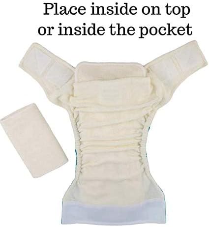 KaWaii Baby Premium Label Cloth Diaper Insert, 5-Layer, Washable, Reusable Booster, use with One Size Cloth Diaper - Pack of 10 Inserts