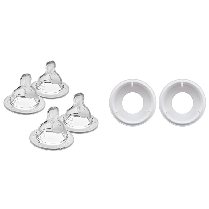 MAM Bottle Nipples Mixed Flow Pack and Anti Colic Valve Replacements for Easy Start Bottles, 4 Pack