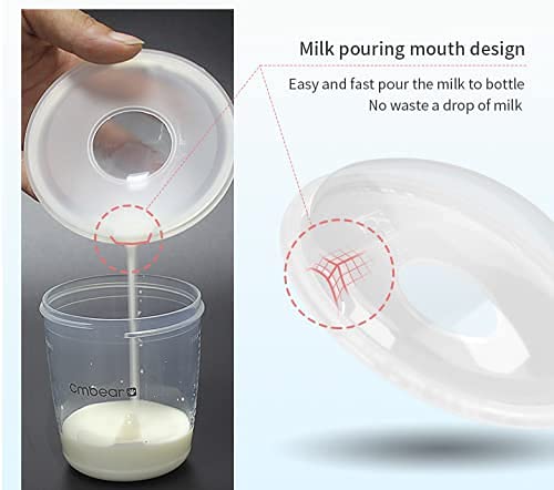 Breast Shells Nursing Cups Milk Saver Protect Sore Nipples for Breastfeeding Collect Breastmilk Leaks for Nursing Moms Soft and Flexible Silicone Material Reusable, 2-Pack