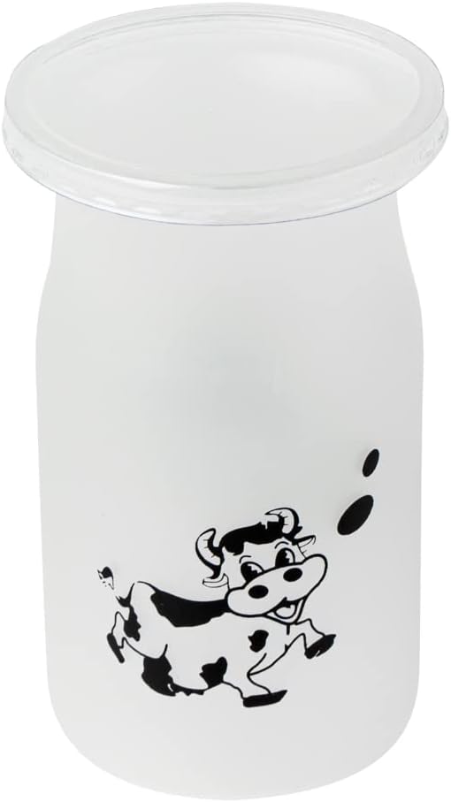 Restaurantware 5 Ounce Yogurt Jars 100 Disposable Pudding Containers - Cow Print Pop-Off Lids Included Clear Plastic Chia Pudding Jars For Snacks Spices And Desserts