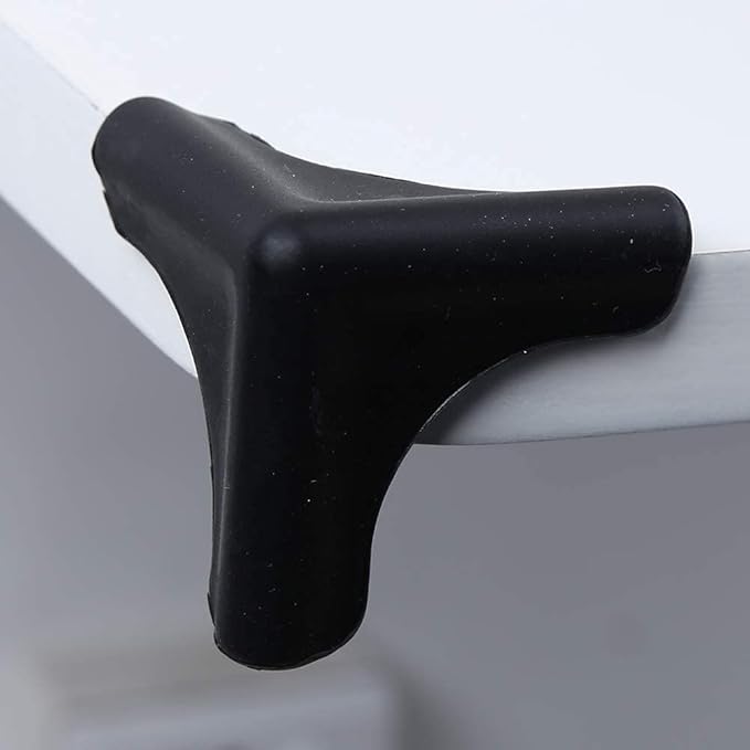 4PCS Baby Corner Protector Guards, Triangle Shape Silicone Anti Collision Corner Edge Protectors Corner Cushion for Living Room Table, Range Hood(Black)