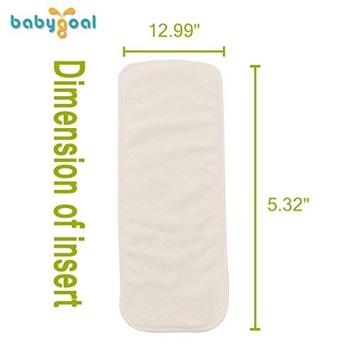 babygoal Reusable Cloth Diapers 6 Pack+22 Inserts+3pcs Wet Bags, One Size Adjustable Washable Pocket Nappy Covers for Baby Boys,Rash-Free