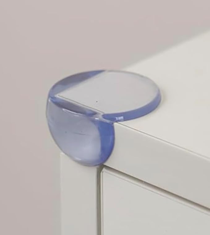 Rocky Mountain Goods Safety Clear Corners Guards - 4 Pack Corner Protector for Baby - Table, Furniture, Cabinets, Glass Top, Sharp Corners - Soft and Strong - Slide and Push On Bumpers
