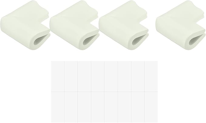 uxcell Corner Guards Edge Protectors, 8Pack U Foam Safety Bumper W Self-Adhesive Tape Furniture Corner Table Edge Guard, 2.16"x1.38"x0.31", White