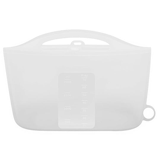 Spidfee Silicone Microwave Steam Sterilizer Bag for Baby Reusable Quick Sterilizing Bag for Bottles Breast Pump Parts Toddler Accessories Great for Travel - 2000ml White