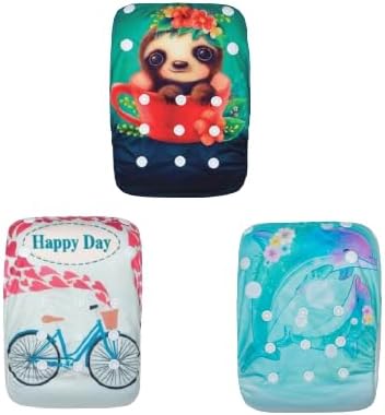 KaWaii Baby Swim Cloth Diapers, Washable Reusable One Size Adjustable to Fit 10-40 lbs Boy & Girl Gifts Swimming Lessons, 3-Pack #3