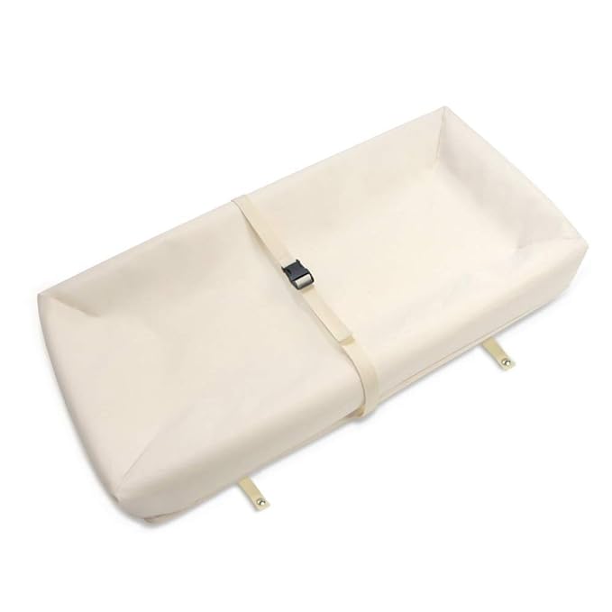 Naturepedic Organic Contoured Changing Pad - Easy to Clean, Lightweight & Portable - Comfort 4-Sided Waterproof Baby Diaper Changing Pad for Dresser or Changing Table - 16" x 31"