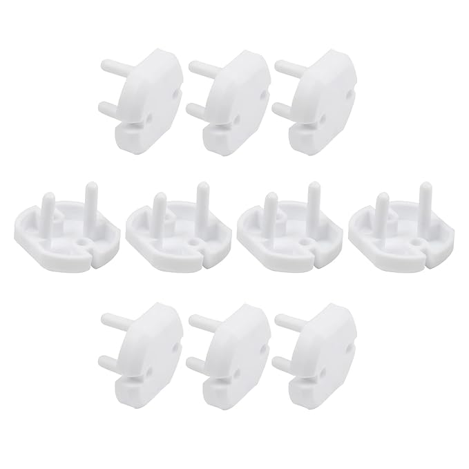 Fielect Outlet Plugs Covers Childproof EU Plug Protectors Electric Socket Cover Electrical Protector 2-Hole White 30Pcs