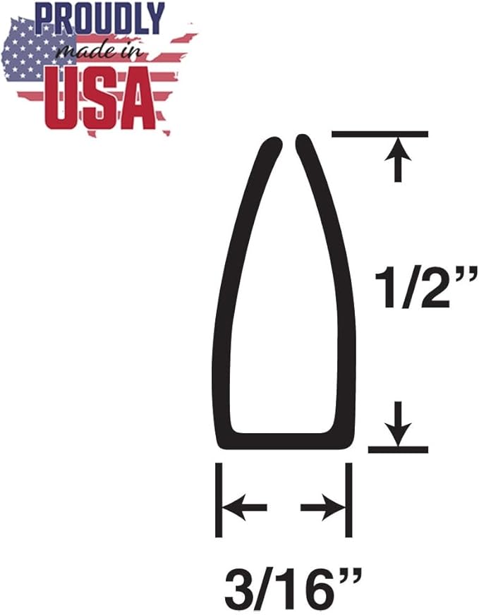 Outwater White Plastic U-Channel, Fits Panels 1/8" Thick, 1/2'' Legs, 3/16'' Base, 60'' (Pack of 2)