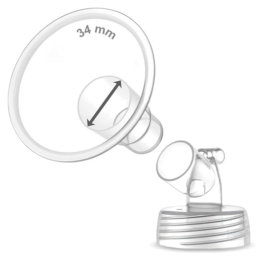 1X 34 mm Maymom Two-Piece Wide Neck Pump Parts for Spectra S1/S2 Pumps; Incl Wide Mouth Flanges; Not Original Spectra Flange