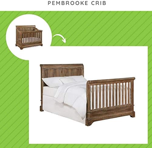 Full-Size Conversion Kit Bed Rails for Bertini Baby Convertible Cribs by Dorel - Solid Wood Rail - Toddler and Adult Bed Rail for Full-Size Beds - Essential Nursery & Baby Furniture (Natural Rustic)