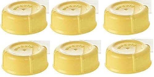 (6) Medela Solid Lids - Yellow/solid cap/bottle lid/bottle solid cap - for Medela Bottles