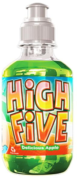 High Five Juice Drink – Apple - 10.1 oz Bottles, Naturally Sweetened with Vitamin C, Low-Calorie Fruit Juice Beverages with Spill Proof Sports Cap 10.1 Ounce (Pack of 24)