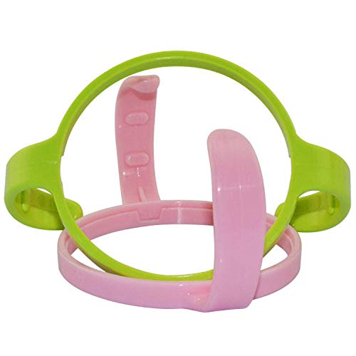 Bottle Handles Grip Compatible for Comotomo Baby Feeding Bottle (2 Count, Green & Pink)