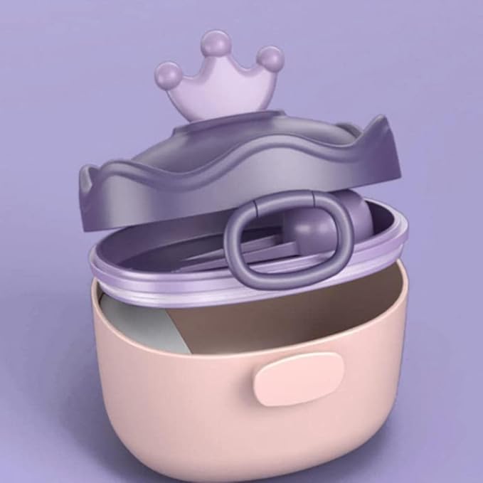 Crowns Baby Dispenser Scoop Portable Milk Storage Container Travel Daycare Holder Snack Storage Container Non Spill Design