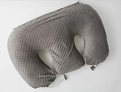 Twin Z Pillow Grey - The #1 Rated Twin Breastfeeding and Bottle Feeding Pillow! A Must Have for Twins! - Cuddle Grey DOTS The Ultimate Baby Essentials! The Best in Twins Baby Gear!