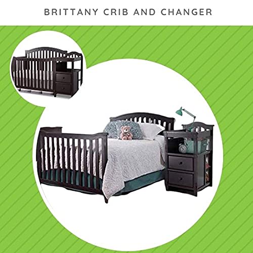 Full-Size Conversion Kit Bed Rails for Sorelle Crib & Changer Combos - Solid Wood Rail - Toddler & Adult Rail for Full-Size Beds - Nursery & Baby Furniture (Espresso - Brittany Crib & Changer)