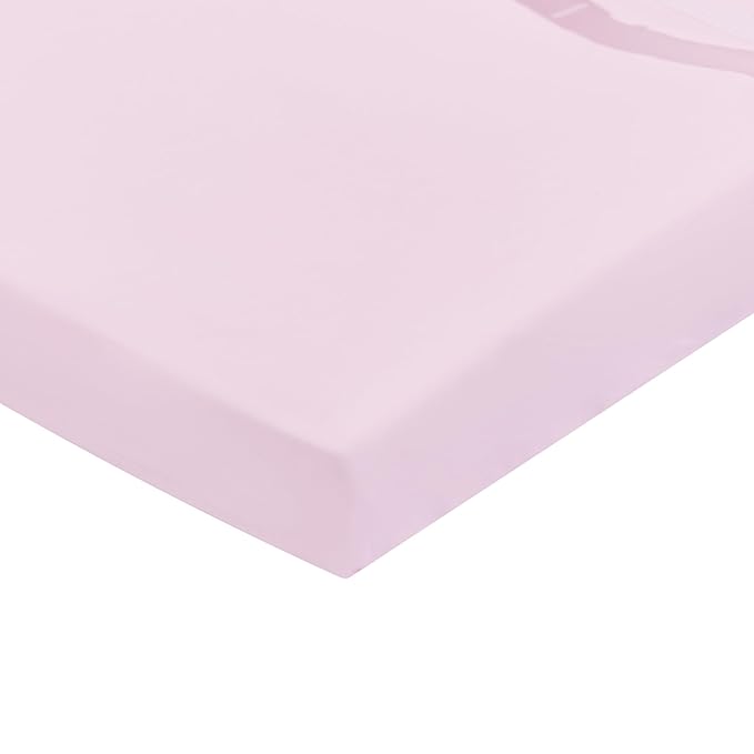 EVERYDAY KIDS 2 Pack Baby Changing Pad Covers for Girls in Solid Pink and Nature Owl Print – Fits Most Changing Table Pads; 100% Cotton Percale Weave, Breathable, Ultra Soft Changing Table Topper