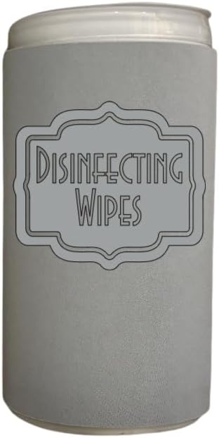 Disinfecting Wipes Cover with Silver Label Modern (Small, Gray)