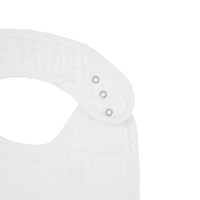 Little Unicorn Muslin Baby Bibs | Adjustable as Baby Grows | Soft Absorbent Muslin Fabric | For Eating, Drooling, Teething (White)