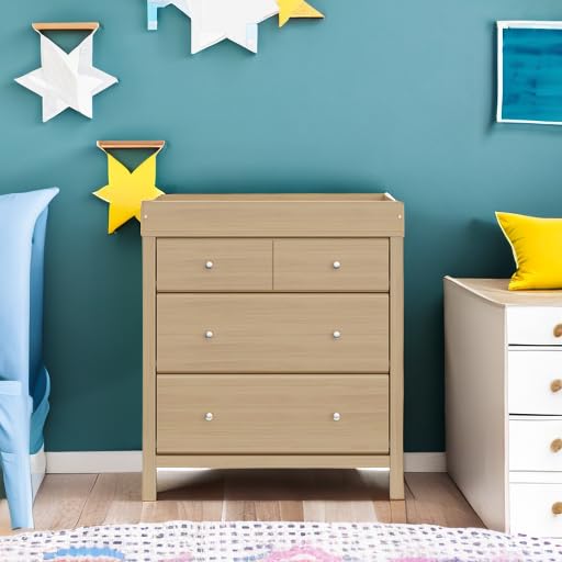 Storkcraft Horizon 3 Drawer Chest with Removable Changing Topper (Driftwood) – GREENGUARD Gold Certified Nursery Dresser, Kids’ Storage Chest with Organizer, Durable and Stylish 3-Drawer Design