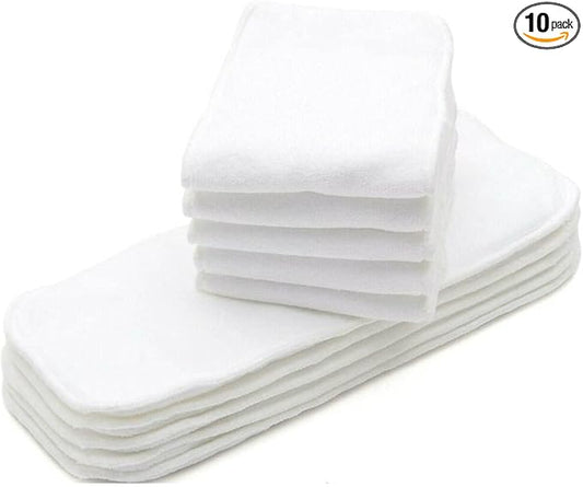 Kawaii Cloth Baby Diaper Insert, Washable Liner, Booster Pad, Super Absorbent, Stay-Dry Microfiber for Newborn 6-22 lbs Cloth Diapers,- Pack of 10 Inserts