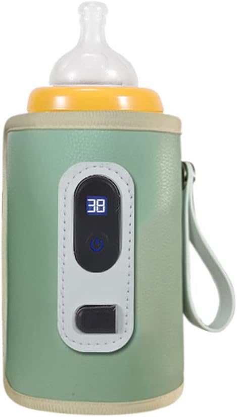 USB Milk Warmer Bag, Portable Bottle Warmer with Temperature Display for Travel Camping, 5 Temperature Adjustable Portable Baby Bottle Warmer