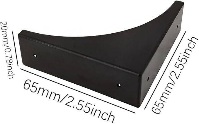 Black Corner Guard, Metal Corner Protectors for Furniture, Antique Decorative Table Corner Protector Edge Safety Guard for Boxes,Barn Door,Wood Frame,Desk, Furniture Hardware Accessories 4PCS (Black)