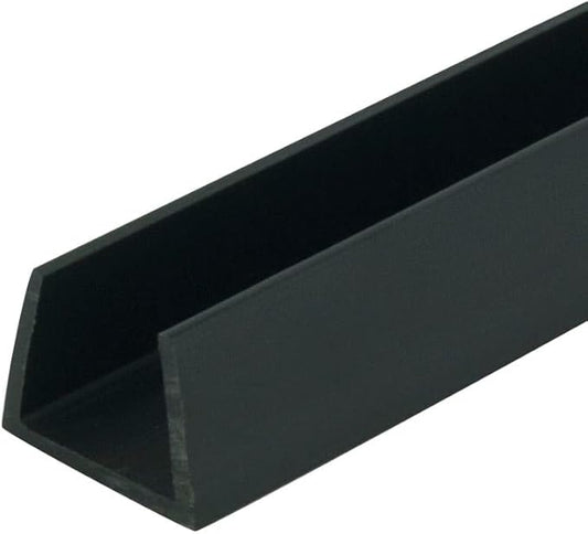 Outwater Plastics Black 5/8'' Styrene Plastic U-Channel/C-Channel 46 Inch Lengths (Pack of 3)