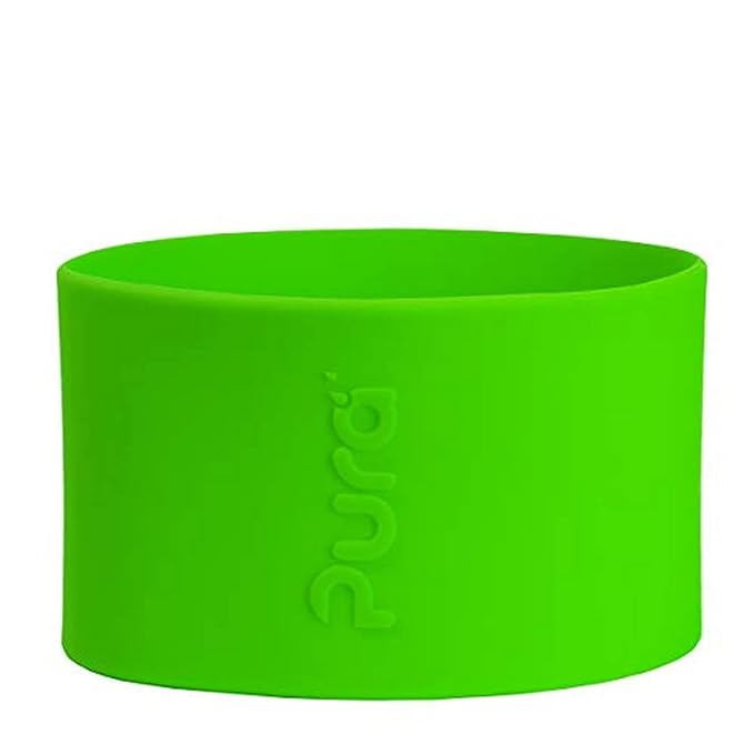 Pura Kiki Bottle Short Silicone Sleeves - Plastic-Free, Medical Grade, NonToxic, MadeSafe Certified | Adds Grip, Non-Slip, Removable | Provides Insulation for Hot & Cold Liquids | Green