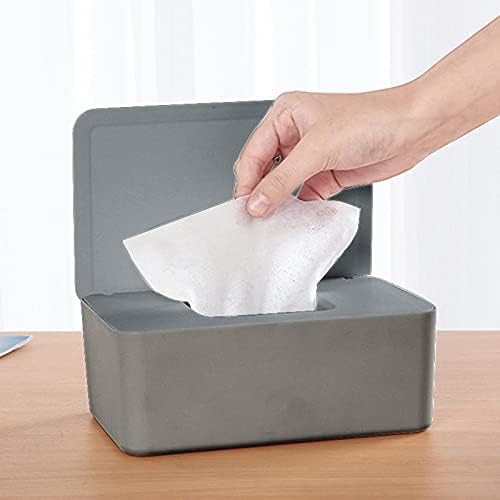 VALINK Wipes Dispenser Holder, Dustproof Tissue Storage Box Case Wet Wipes Dispenser Holder with Lid for Home Office Desk Car