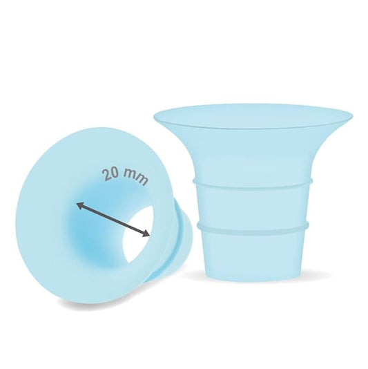 Maymom 20 mm Flange Insert Blue Compatible with Elvie Single/Double Electric, Elvie Stride Cup (24mm), Compatible with Medela PersonalFit Flex Shield, Not Original Elvie Replacement Parts