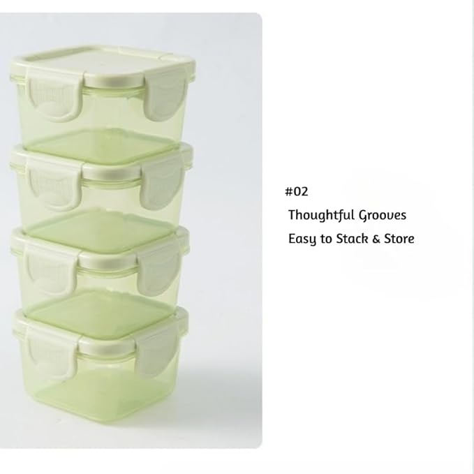 150 ml Food Storage Containers – BPA-Free Thickened PP, 4-Latch Airtight Lid, Freezer/Microwave/Dishwasher Friendly (Clear)