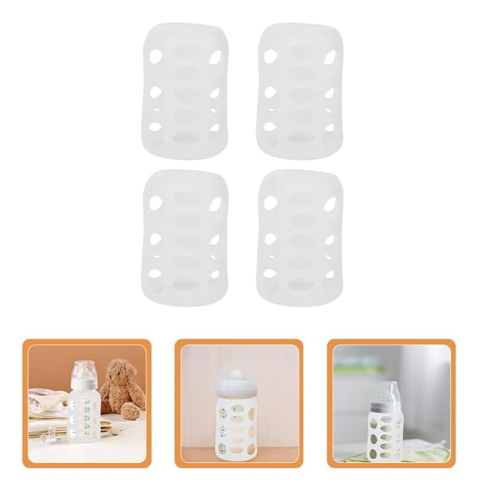 8 Pcs Bottles for Baby Bottle Case Nursery Bottle Sleeves Pigeon Supplies Silicone Baby Bottle Cover Feeding Baby Bottle Sleeve Milk Bottle Glass White