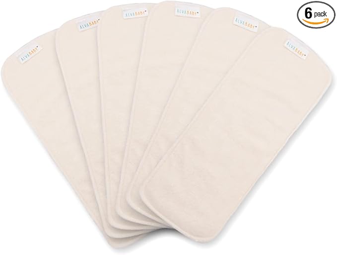 ALVABABY 6PCS Cloth Diaper Inserts - 5-Layer Super Soft Inserts for Diapers and Covers