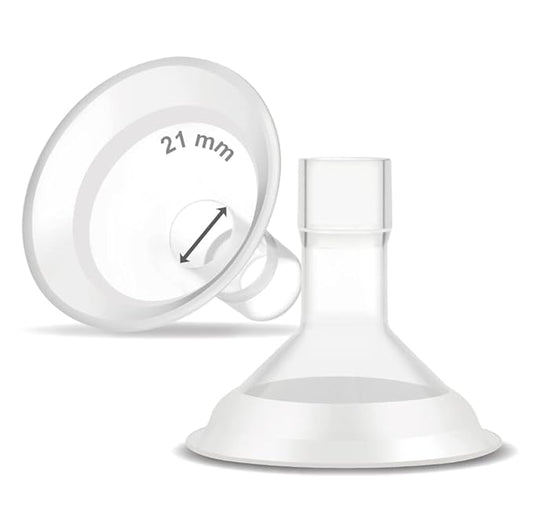 Maymom MyFit Comfy Series 21 mm Two-Piece Design Breastshield Compatible with Medela Breast Pump Parts; Replace Medela Shields; Fit MaxFlow Flex Connector; 2pc