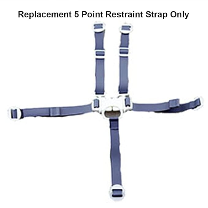 Replacement Parts for Fisher-Price 4-in-1 Total Clean High-Chair - DKR72 + More Models ~ 5 Point Restraint Strap ~ 2 Shoulder Straps, 2 Waist Straps, Crotch Strap with Buckle