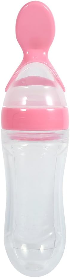 Silicone Spoon Bottle 90ml, S Food Supplement Bottle Rice Cereal Spoon for Semifluid Foods Bottle Feeder()