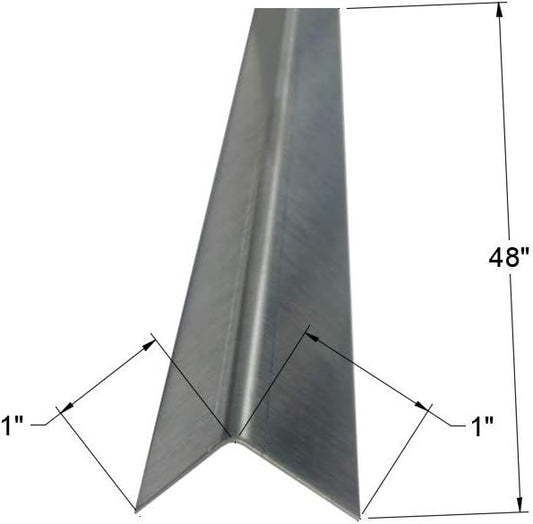 Brushed 304 Stainless Steel Corner Guards, 48" Wall Protectors, 20ga & 16ga, Available in 1/2" to 4", Multi-Pack Options (1, 2, 5, or 10) (2, 1 x 1, 20ga, No Hug Edges)