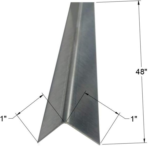 Brushed 304 Stainless Steel Corner Guards, 48" Wall Protectors, 20ga & 16ga, Available in 1/2" to 4", Multi-Pack Options (1, 2, 5, or 10) (5, 1 x 1, 20ga, No Hug Edges)