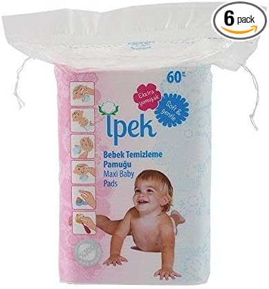 Baby Large Cotton Pads Dry Square White (Classic 360-count)
