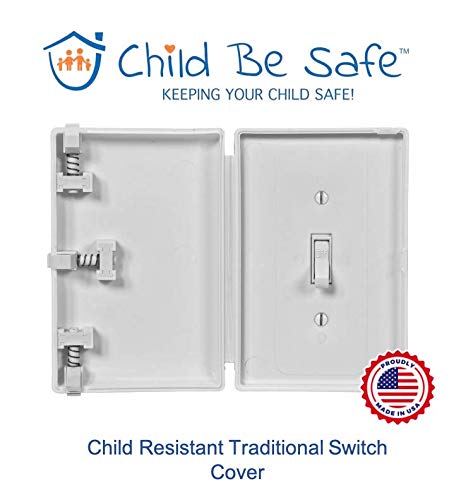 Baby Toddler Pet Resistant Electrical Safety Cover Guard for Home and Business, Made in USA, Traditional Standard Toggle Light Switch (White, Single Unit)
