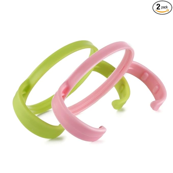 Bottle Handles Grip Compatible for Comotomo Baby Feeding Bottle (2 Count, Green & Pink)