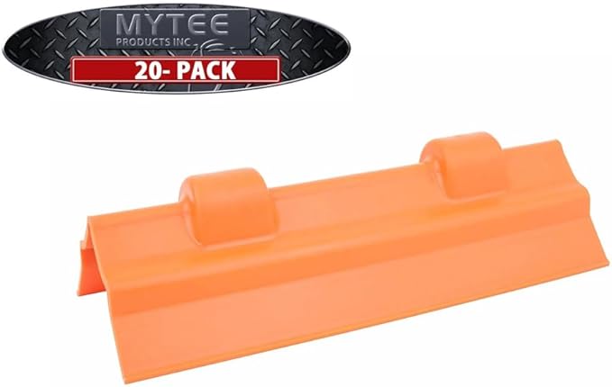 Mytee Products 20 Pack 12" Orange Plastic Flatbed Edge Protector for Cargo Loads & Straps | Plastic Corner Protector Tie Down Webbing Strap Guard for Winch, Ratchet Straps on Flatbed Trailers